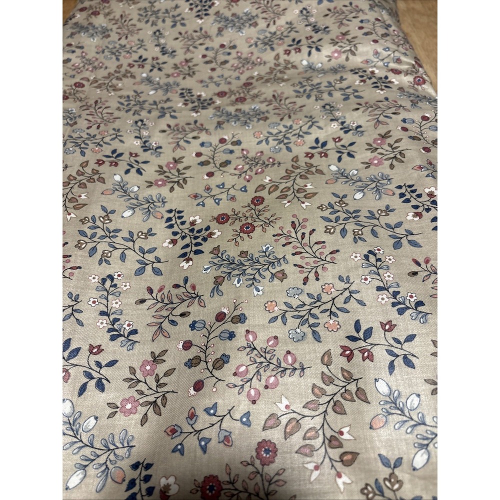 Atelier Original Queen Ann Cotton Fabric 54 Wide 1985 Floral Cream By The Yard